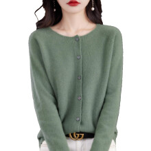 (Large, Turquoise) Cashmere Cardigan Sweaters for Women, 100% Cashmere Crew Neck Long Sleeve Soft Cardigans Sweater
