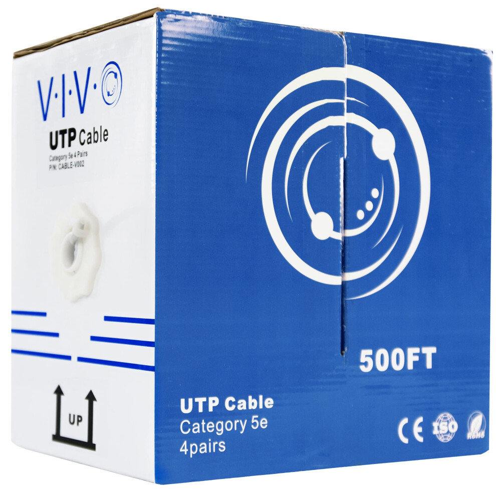 VIVO 500 ft Bulk Cat5e Ethernet Cable CABLE-V002 Wire UTP Pull Box Grey  Modem