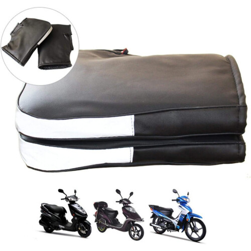 Motorcycle Handlebar Muffs Winter Waterproof Lmell Gloves Pu Thickened Windproof 2