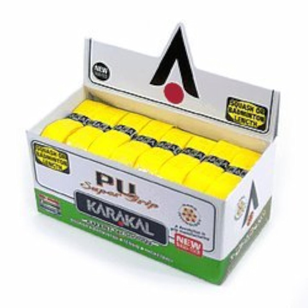 24 Karakal PU Super Grips (Yellow) - Box