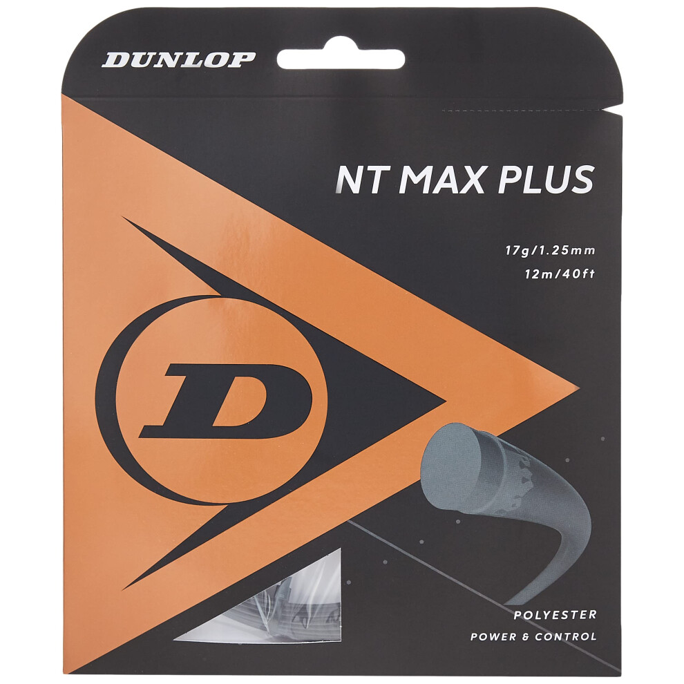 Dunlop Sports NT Max Plus 17G Tennis String  1 Set Black