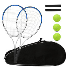 Tennisracket Försträngd Lätt 27 Tum Racket för Vuxna, Träningsset med Bollar och Väska