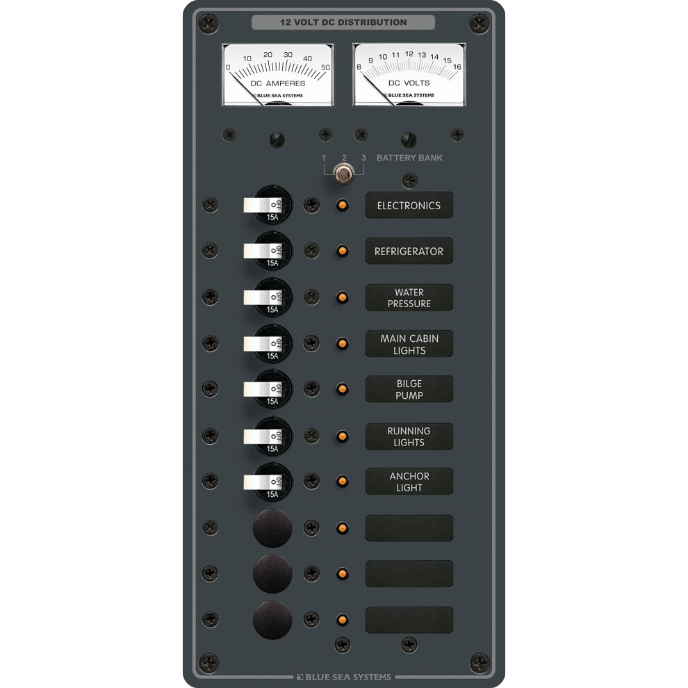 Sea - 8082-Bss Panel Dc 10Pos V/Amtr (10Ea) Blue 632085080822