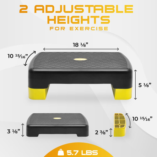 Yes4All Aerobic Exercise Step Platform - Yellow/Black 2