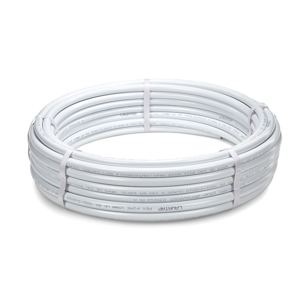 Lavatap 15Mm Pex Barrier Pipe - White 25M Coil (Bpipe15/25) | Wras Approved, 95C, 10 Bar | Push-Fit Compatible