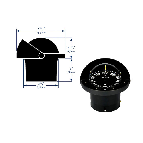 Ritchie FN-201 Navigator Compass - Flush Mount - Black 1