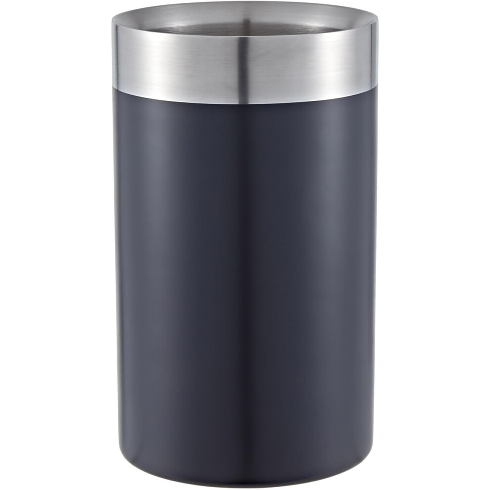 Buckingham (Black Finish) Wine Bottle Cooler Double Wall Champagne Chiller Stainless Steel Utensils
