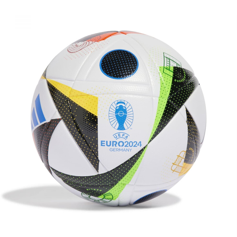 adidas Unisex-Adult EURO24 League Soccer Ball  White/Black/Glory Blue  4