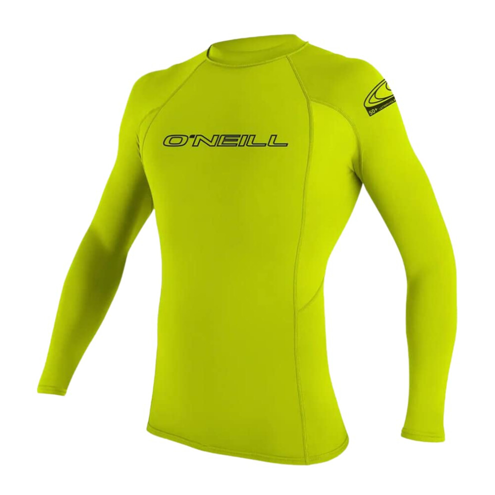 O'NEILL Unisex Child Basic Skins UPF 50+ Long Sleeve Rash Guards  Lime  16 US