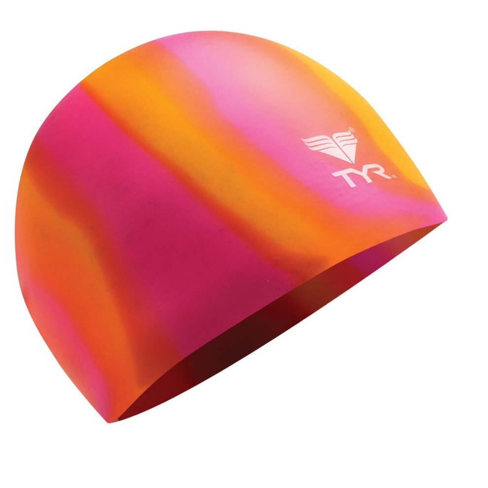 TYR Multi Silicone Cap  Orange/Pink  7 x 4 x 1 inche