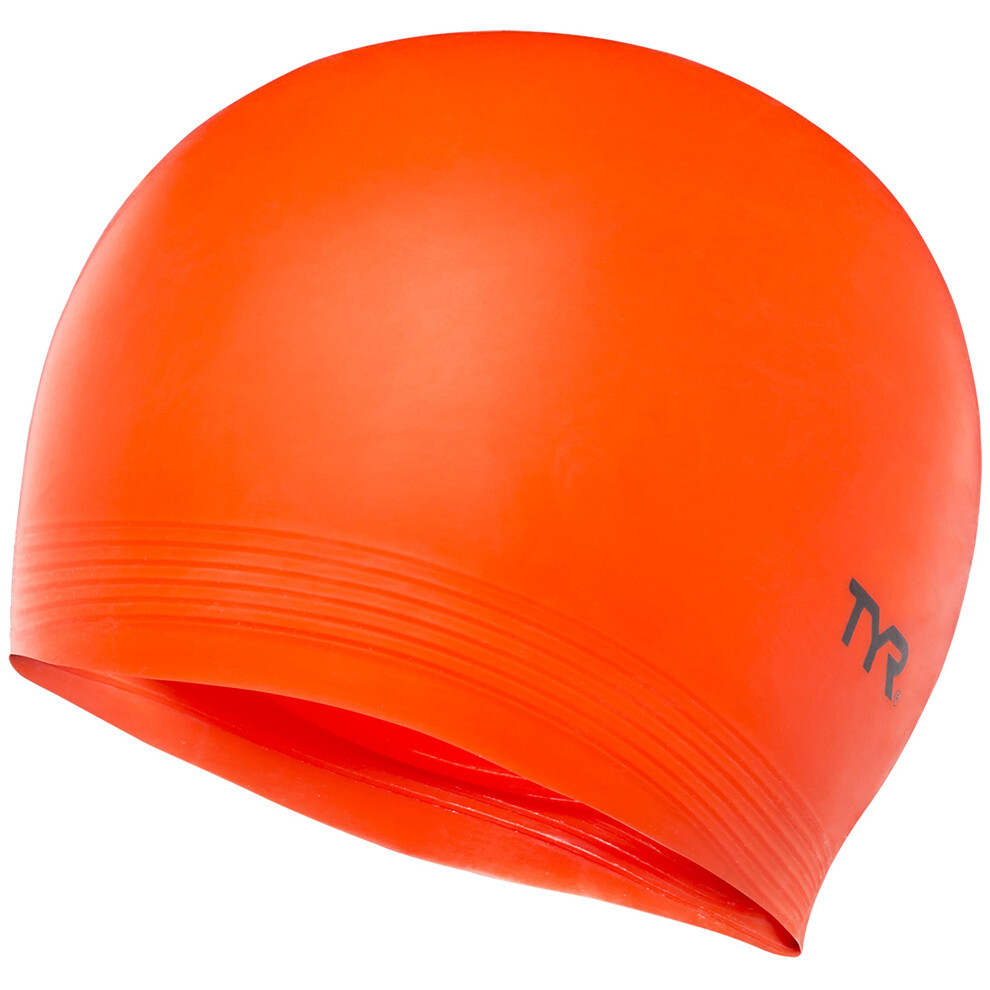 TYR Unisex Adult Black Cap  Florescent Orange