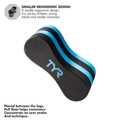 TYR TYR Junior Pull Float, Μαύρο/Μπλε, 4.75 ίντσες 2