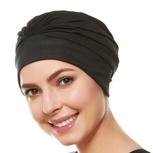 BEEMO badmutsen voor dames zwemtulband polyester latex gevoerd geplooid voor dames - zwart