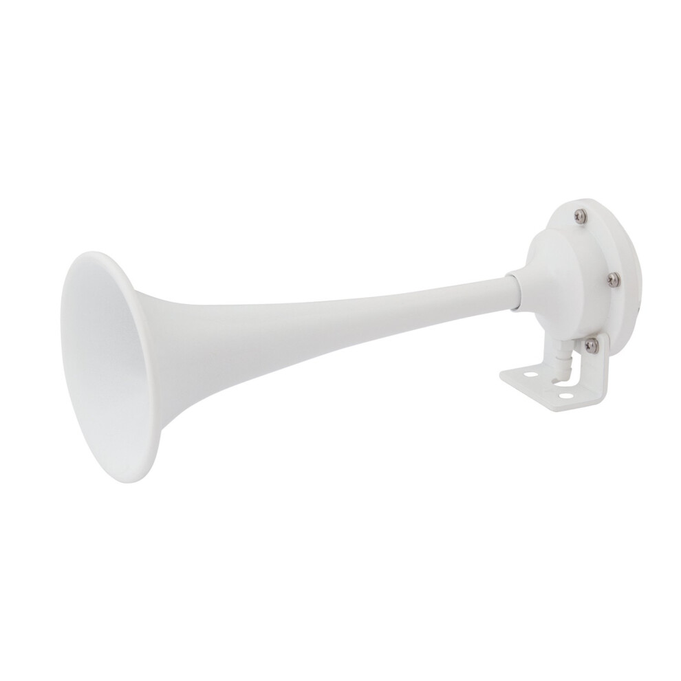 Marinco 10104 12V Epoxy Coated Single Trumpet Mini Air Horn White 035028101040