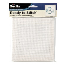 Pr   zdna l   tka Aida Bucilla Ready To Stitch, biela, 15 x 15 cm