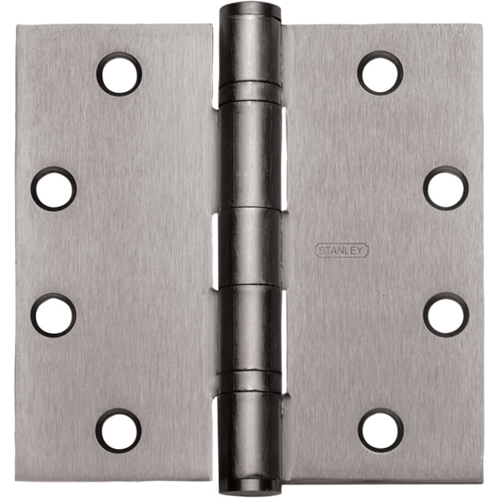 Stanley Security FBB179426D 4"" x 4"" Steel Full Mortise Ball Bearing Standard Weight Square Corner Hinge # 068261 Satin Chrome Finish