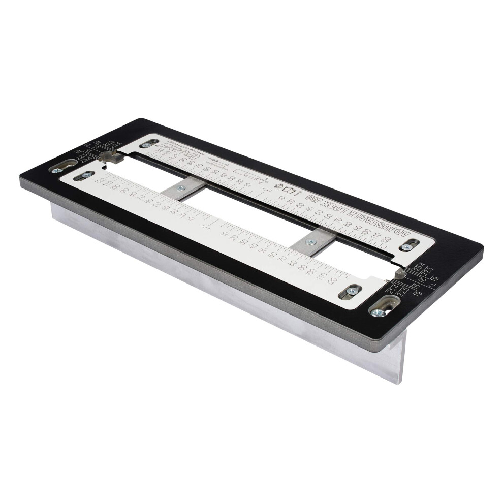 Trend Adjustable Trade Lock Jig for Mortice Lock and Latch Faceplates  LOCK/JIG/B Black