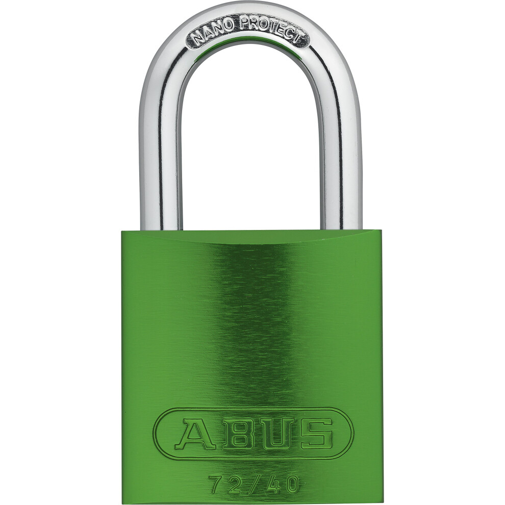 Abus KA 72/40 Aluminum Safety Padlock Keyed Alike  1 Inch Shackle  1 Count  Green