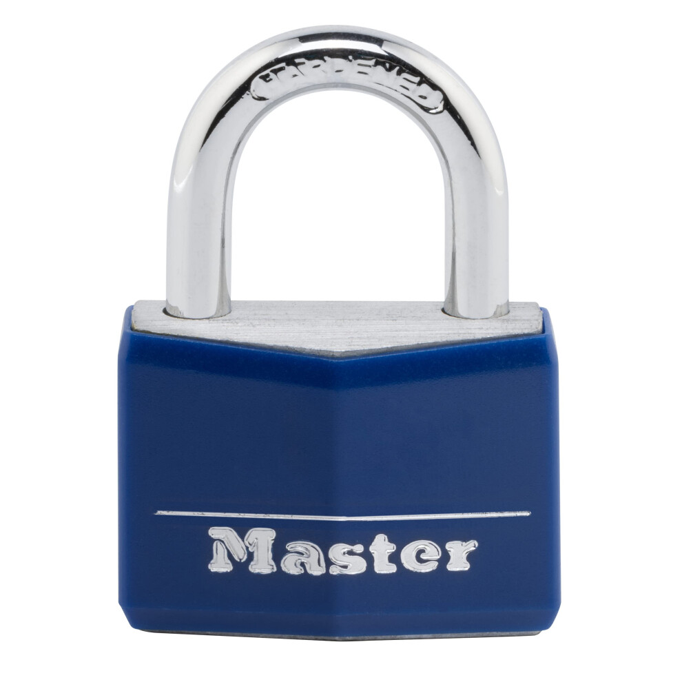 Master Lock 142DCM Covered Aluminum Keyed Padlock  1-Pack  Blue