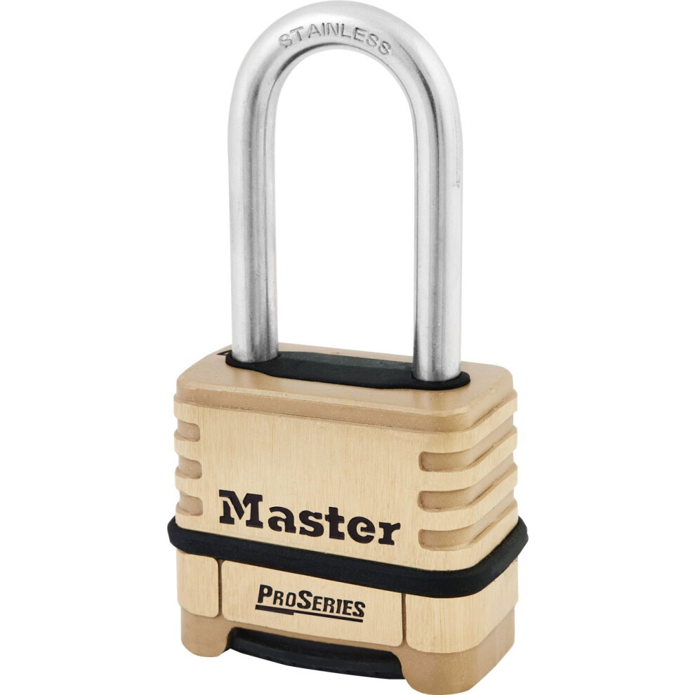 Master Lock 1175LHSS ProSeries Set Your Own Combination Lock  2-1/4"" Wide  Brass