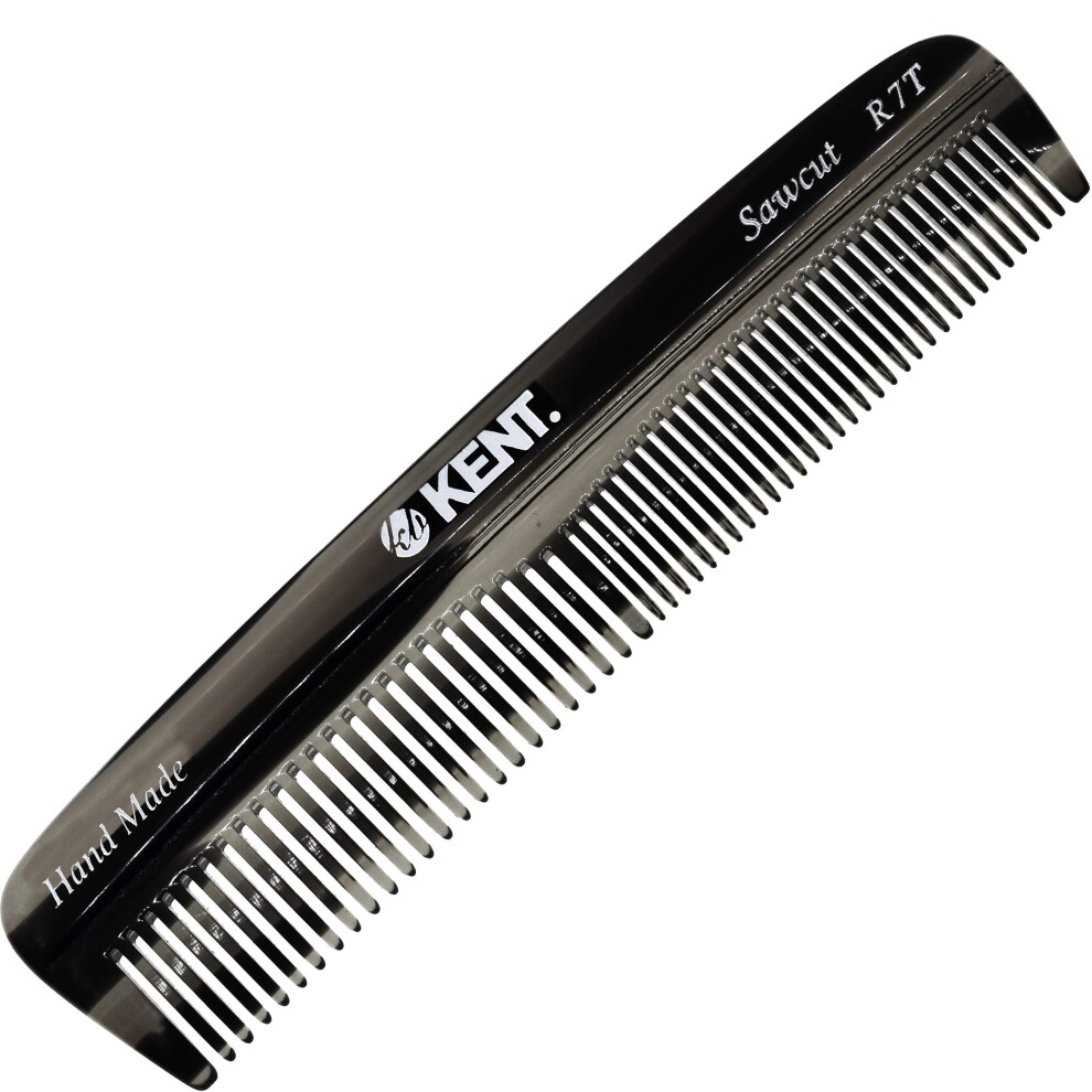 Kent R7TG Graphite Double Tooth Hair Pocket Comb  Small Fine/Wide Tooth Comb For Grooming Styling Hair  Beard and Mustache  for Men  Women a