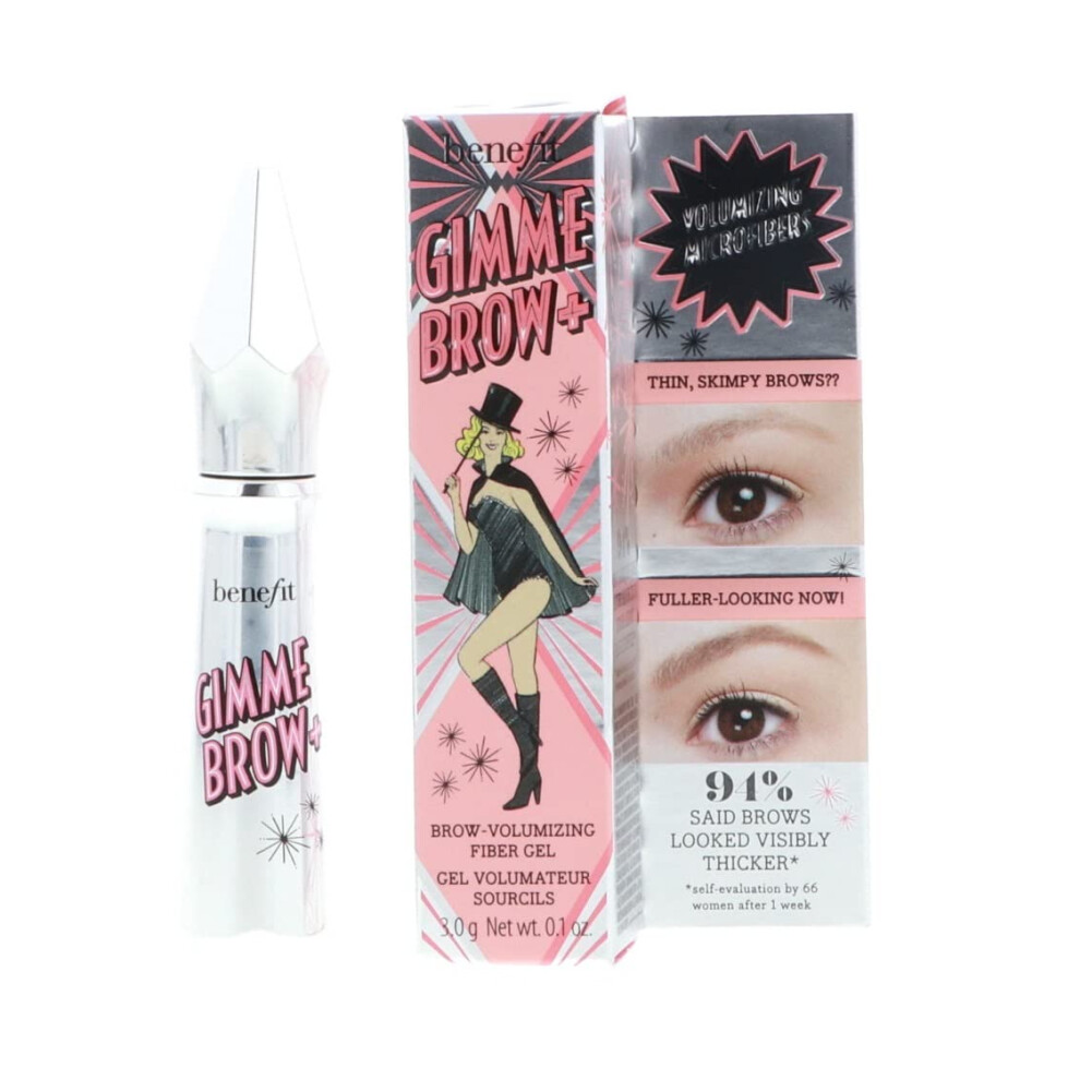 Benefit Gimme Brow + Volumizing Eyebrow Fiber Gel Bundle (Neutral Light Brown  0.1oz  2-Pack) (2 Items)