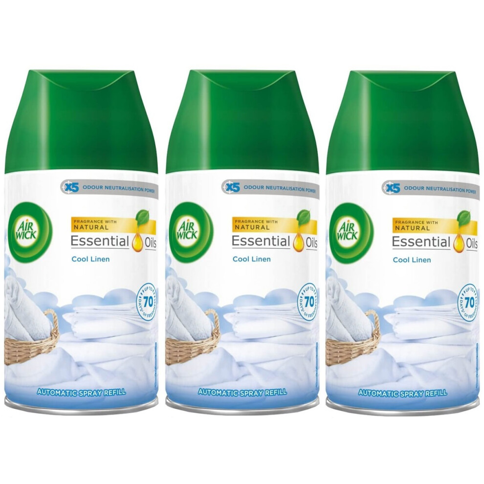 3 x Air Wick Freshmatic Max Automatic Spray Refill 250ml - Cool Linen