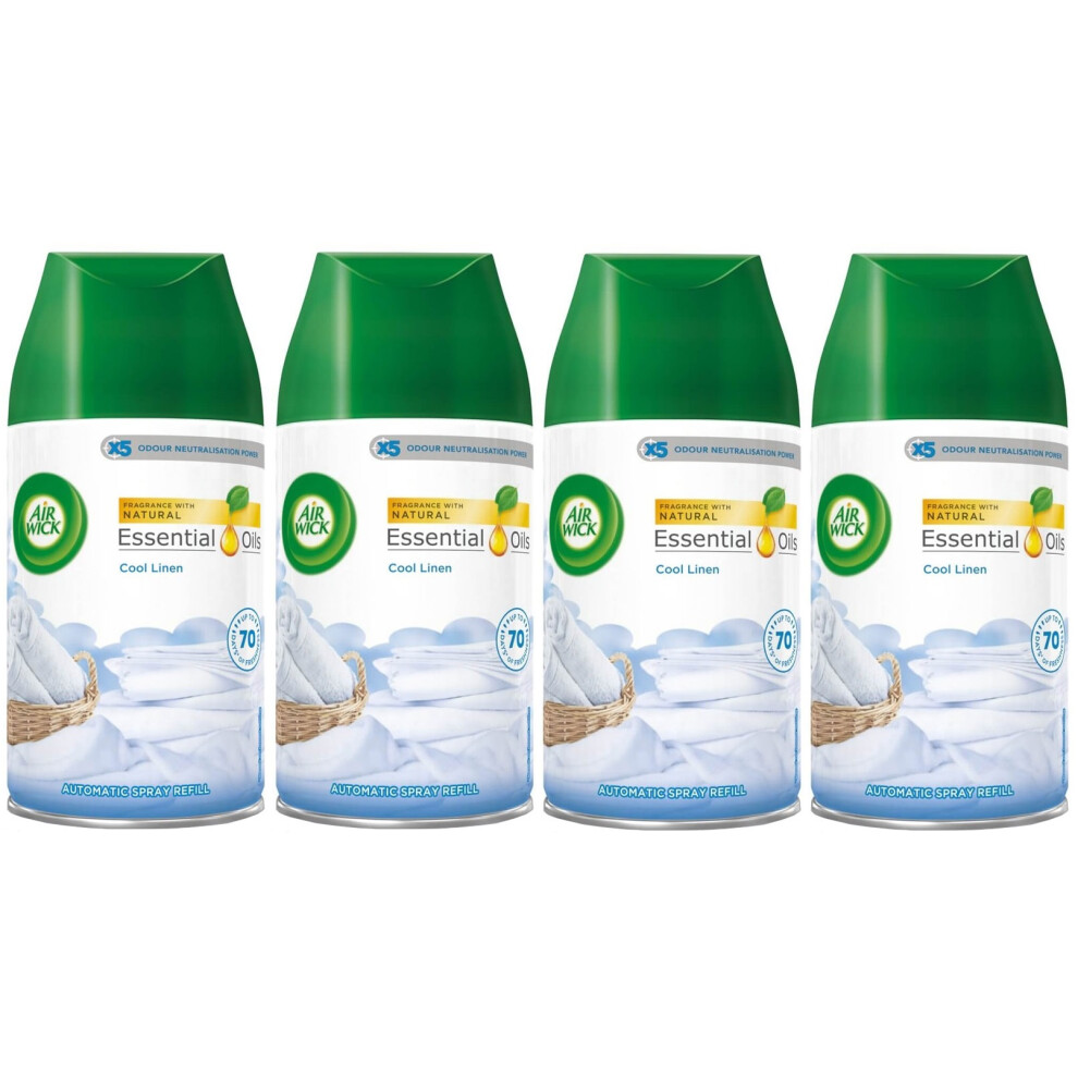 4 x Air Wick Freshmatic Max Automatic Spray Refill 250ml - Cool Linen