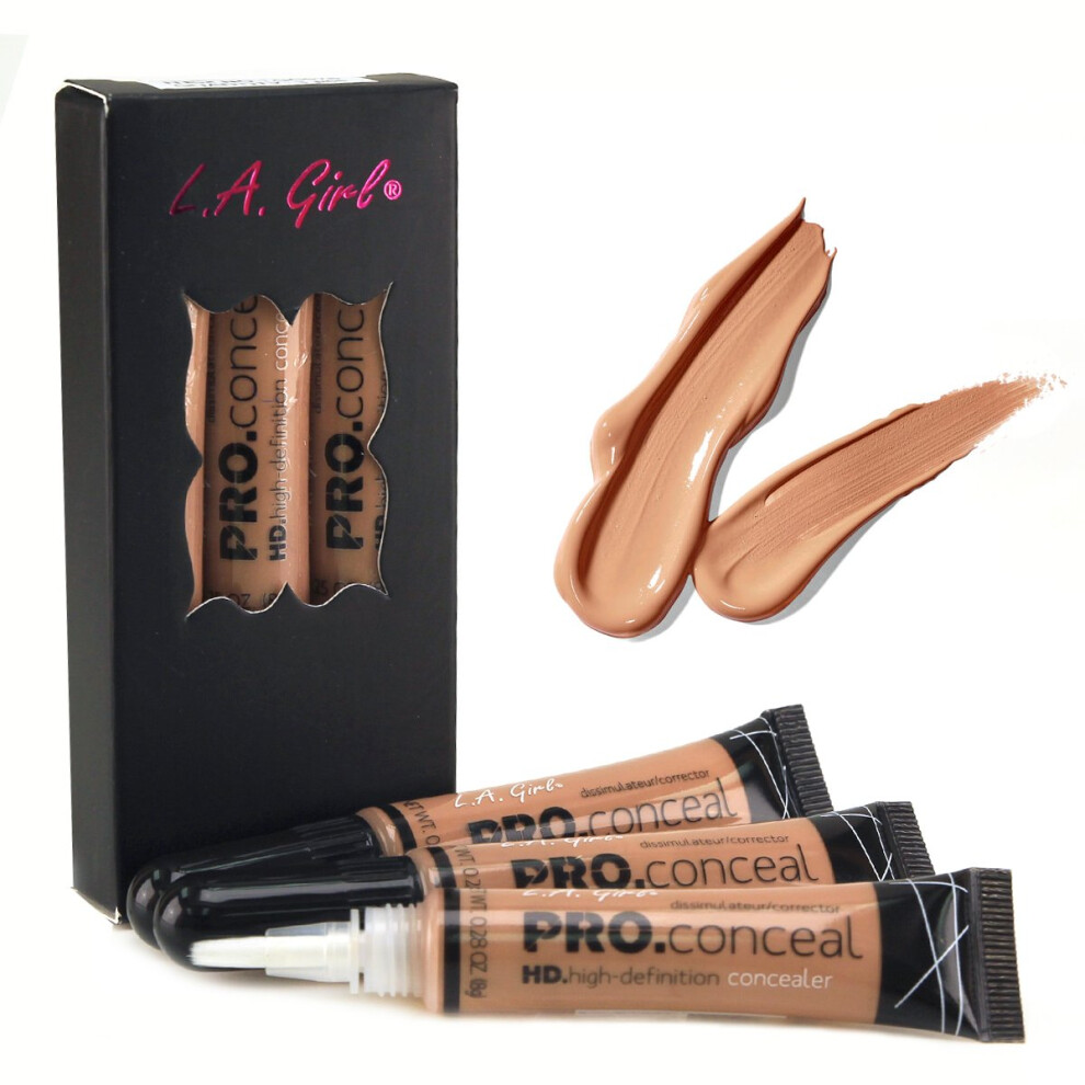 LA Girl HD Pro Conceal High Definition Concealer (Medium Bisque)(pack of 3)