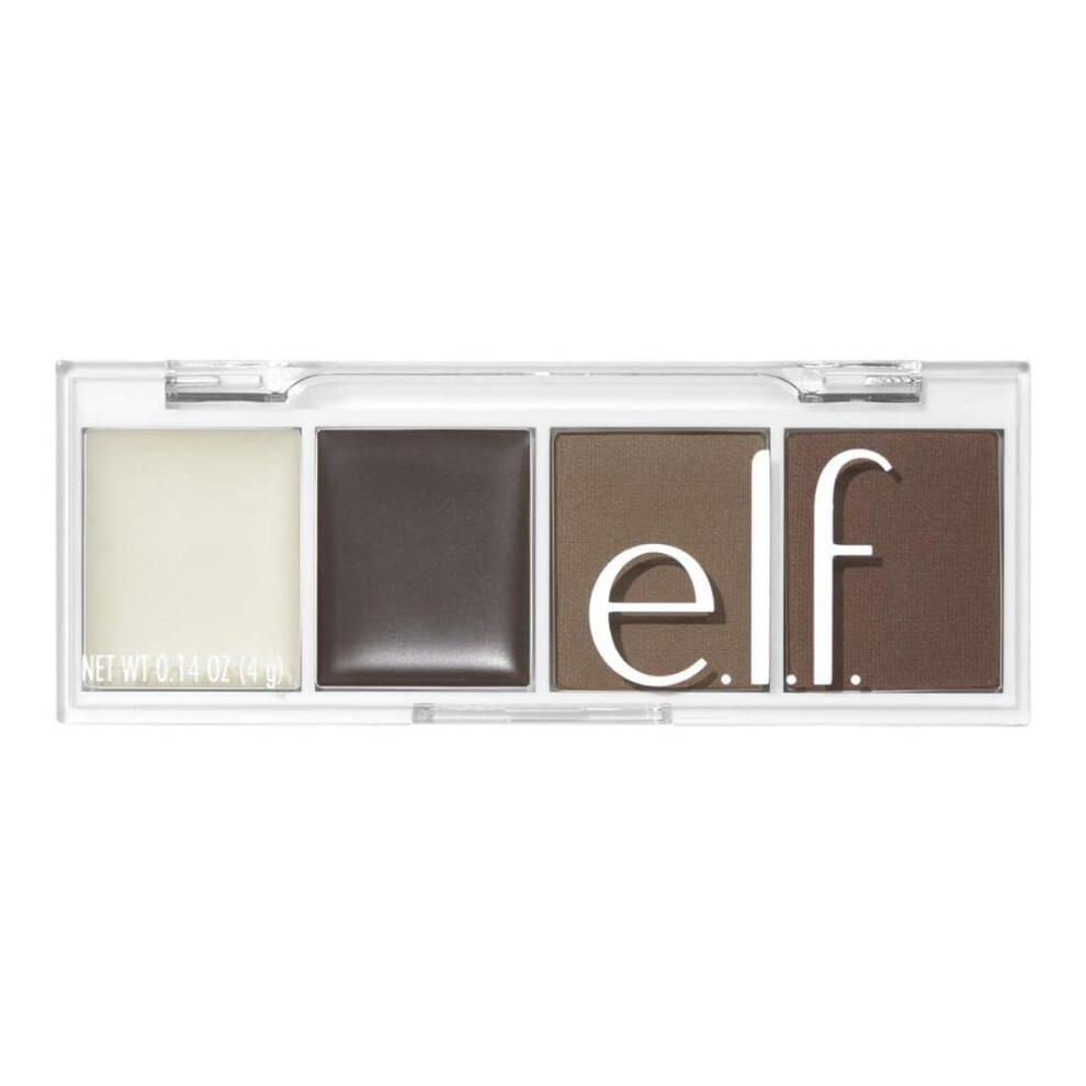 e.l.f. Bite-Size Brow  Mini Brow Quad with Ultra-Pigmented Waxes & Powders  Eyebrow Grooming & Makeup Kit  Neutral Brown  0.14 Oz