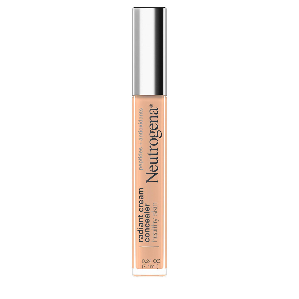 Neutrogena Healthy Skin Radiant Brightening Cream Concealer with Peptides & Vitamin E Antioxidant  Lightweight Perfecting Concealer  Brulee