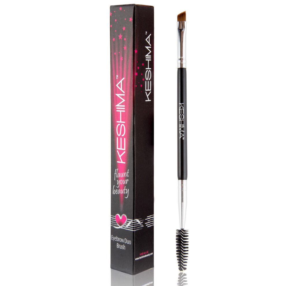 Keshima Eyebrow Brush Duo By - Premium Quality Angled Eye Brow Brush And Eyebrow Spoolie