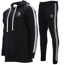 (Black, L) Gym Hunk Mens Tracksuits Sets Hoodie Joggers