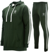 (Olive, L) Gym Hunk Mens Tracksuits Sets Hoodie Joggers