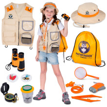 Kids Explorer Kit with Safari Vest & Hat for 7+ Year Old Boys & Girls - Safari Costume Kids Zoo Keeper Paleontologist Bug Kit & More - Explorer Ki