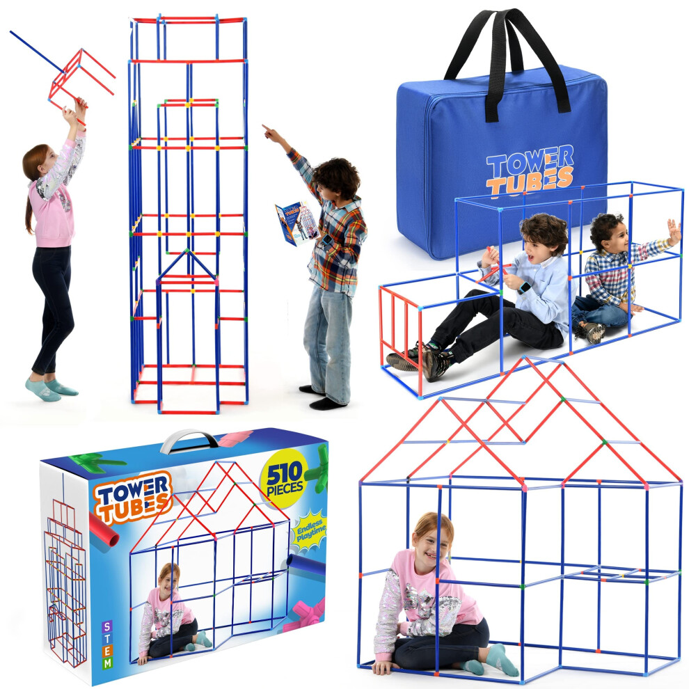 Fort-Building-Kit-for-Kids-510 Pcs Kids Fort- Creative Fort Building Toys for 5 6 7 8 9 10 Years Old Boy & Girls- Kids Gifts Toys  STEM Toys