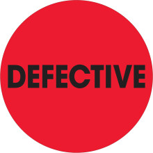 Korting Tag & Label 'Defect' Stickers, 2' Cirkel, Fluorescent Rood, 500 Labels Per Rol (1 Rol)
