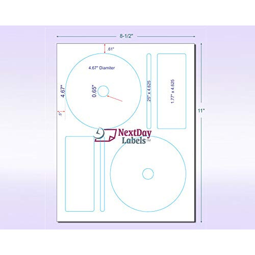 Memorex Ετικέτες CD/DVD, 2 ανά Σελίδα (250 Ετικέτες / 125 Φύλλα) 1