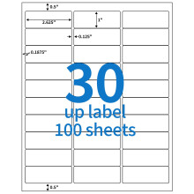 BESTEASY 30-up 100 Vel 1" X 2-5/8" Adresverzendlabels voor Laser- en Inkjetprinters, FBA Productlabels (3000 Labels)