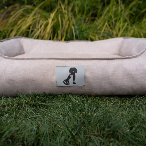 AllPetSolutions Dexter Waterproof Dog Bed Cream- Size Small 2