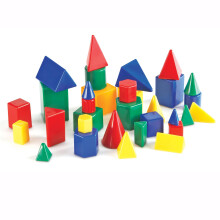 Learning Resources Mini GeoSolids Geometry for Kids Homeschool Colorful Plastic Geometric Shapes Teacher Accessories 32 Pieces Ages 5+
