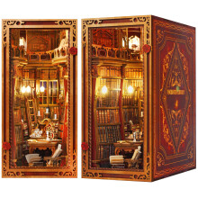 JOOHOUR Kit per angolo libro fai-da-te La Bella e la Bestia Casa delle bambole in miniatura Booknook Scaffale Inserisci Decor Vicolo Puzzle 3D in