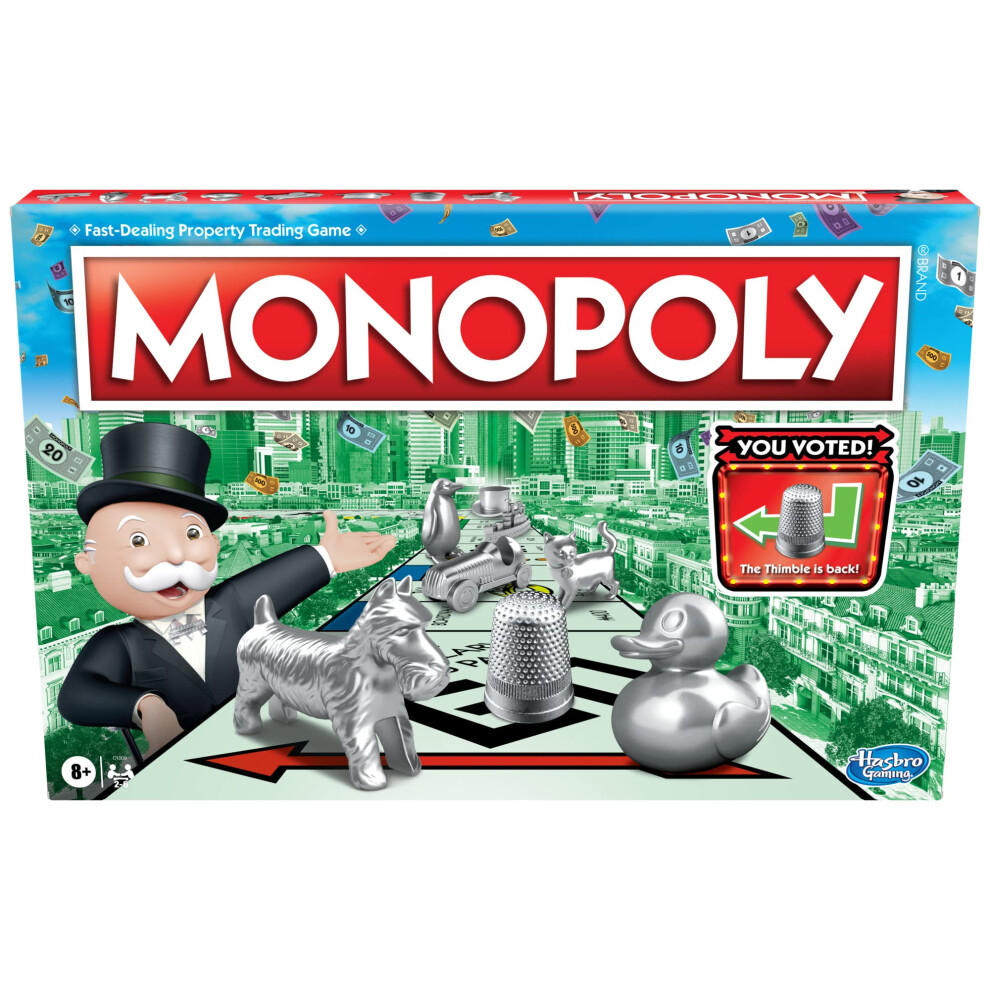 Monopoly Game  Family Board Games for 2 to 6 Players & Kids Ages 8 and Up  Includes 8 Tokens (Token Vote Edition)