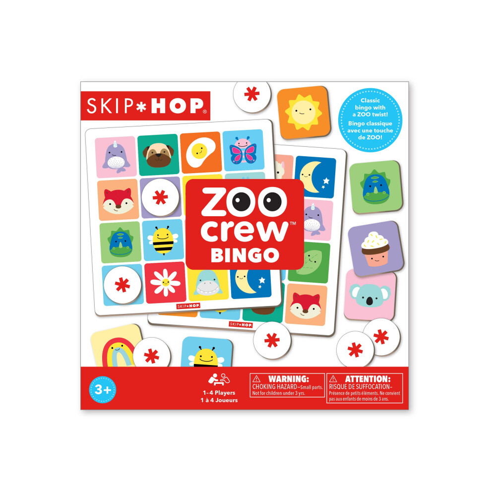 Skip Hop Board Game for Kids  Ages 3+ Years  Zoo Crew Bingo