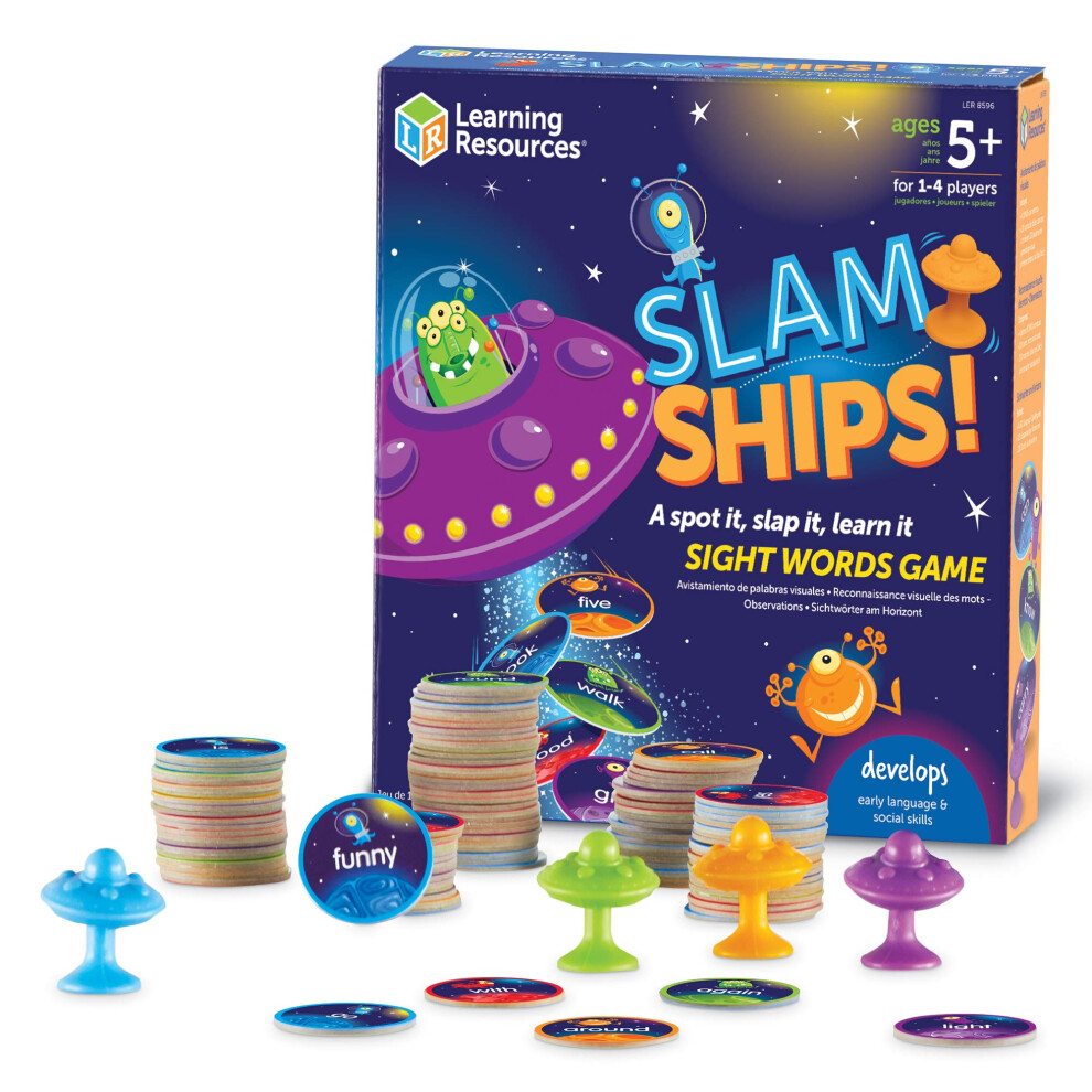 Learning Resources Slam Ships Sight Words Game - Ages 5+ Educational and Fun Games for Kids  Board Games for Kids  Kindergarten Games