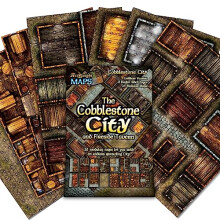 Arcknight Cobblestone City Rollenspiel-Battlemaps; 16 modulare RPG-Karten auf 8 doppelseitigen Seiten