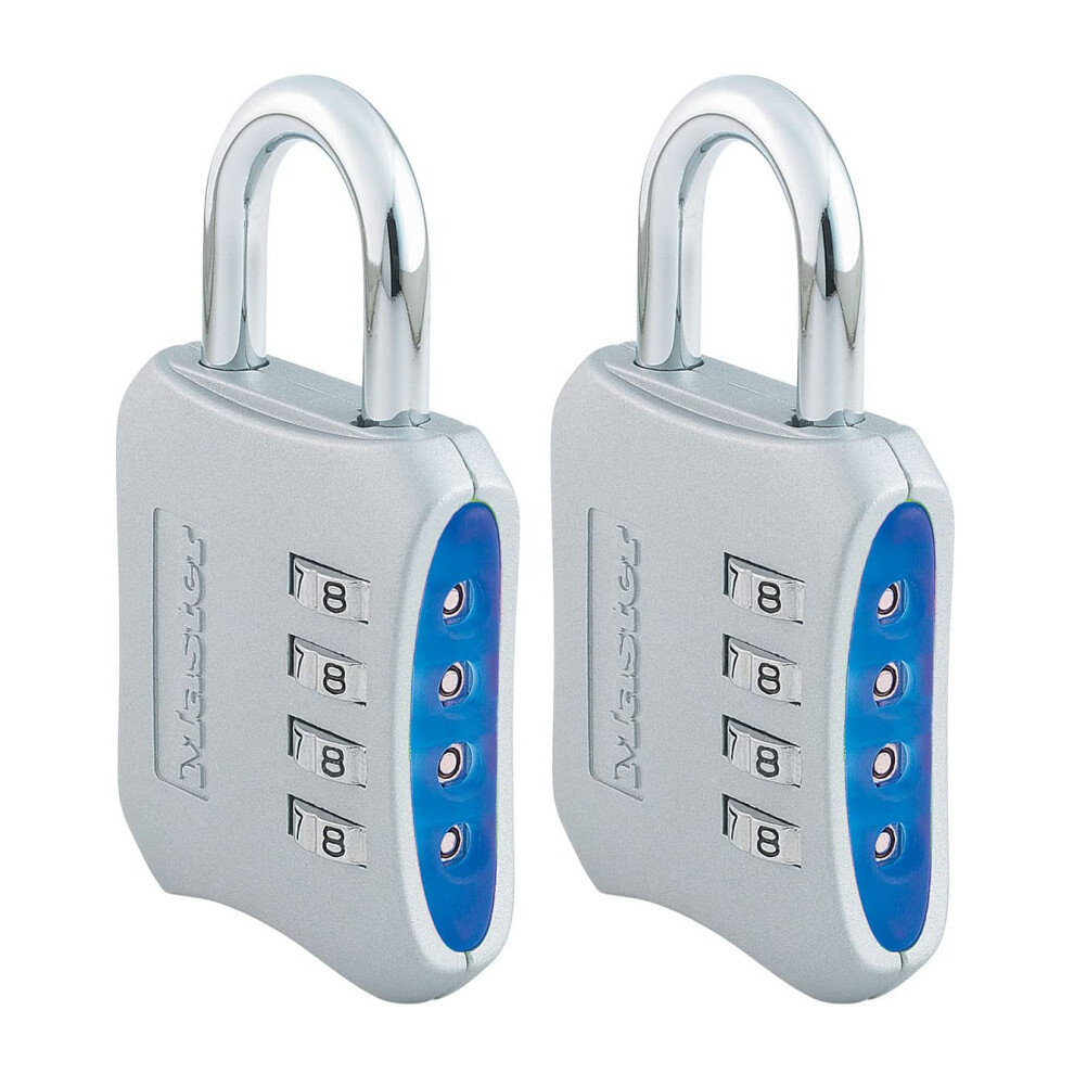 Master Lock Resettable Combination Locker Lock  Lock for Gym and School Lockers  Blue  2 Pack  653BLUE