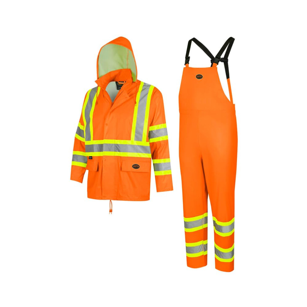 Pioneer Hi Vis Lightweight Waterproof Safety Rain Suit - Reflective Work Rain Gear for Men and Women