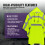 Global Glove Standard Ράιν Πόντσο, Υψηλής Ορατότητας Κίτρινο/Πράσινο, Μία Μέγεθος 4
