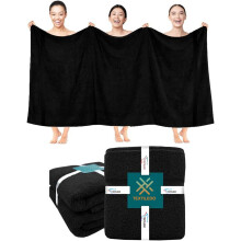 (Black) 2 X Big Super Jumbo Bath Sheets Towel Pure Egyptian Cotton Soft XXL Bath Towels